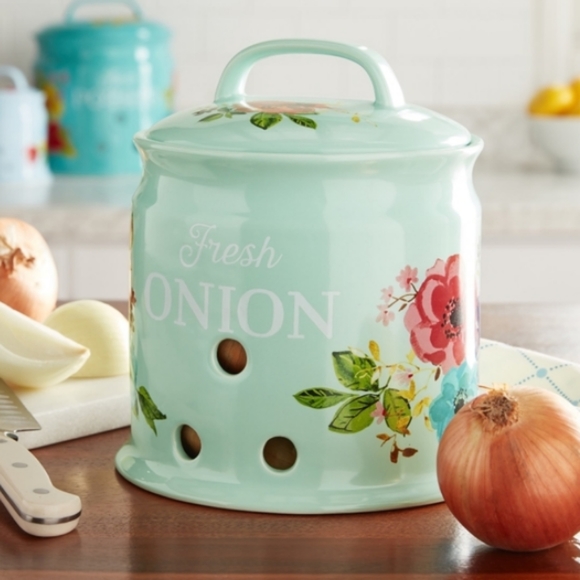 🌺 New Pioneer Woman Melody Onion Keeper Canister - Picture 5 of 7